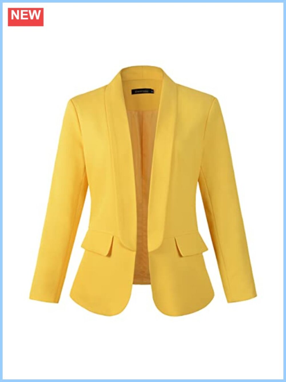 Women's Casual Long Sleeve Blazer No Button Notched Lapel Relaxed Fit Office
